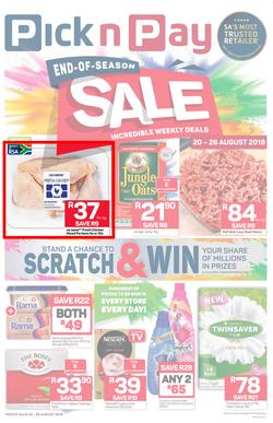 Pick n Pay : End-Of-Season Sale (20 Aug - 26 Aug 2018), page 1