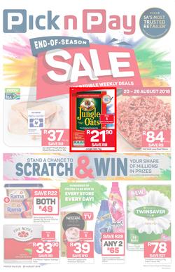 Pick n Pay : End-Of-Season Sale (20 Aug - 26 Aug 2018), page 1