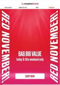 Mr Price Home : Bag Big Value Today And This Weekend Only (10 November - 12 November 2023)