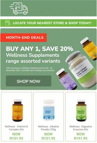 Wellness Warehouse : Wellness Supplements Range (Request Valid Date From Retailer)