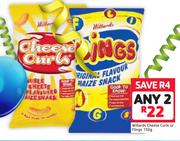 Willards Cheese Curls Or Flings-2 x 150g