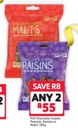 PnP Chocolate Coated Peanuts, Raisins Or Malts-2 x 180g