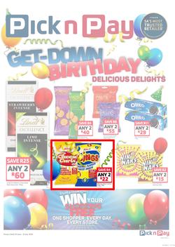 Pick n Pay : Birthday Delights (25 Jun - 08 Jul 2018), page 1