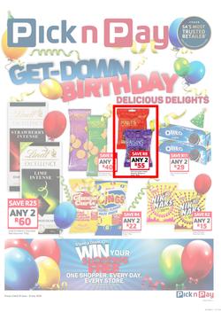 Pick n Pay : Birthday Delights (25 Jun - 08 Jul 2018), page 1