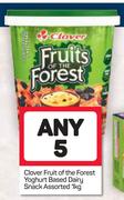 Clover Fruit Of The Forest Yoghurt Based Dairy Snack Assorted-5 x 1Kg