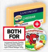 Lancewood Gouda,Cheddar Or White Cheddar-900g & The Laughing Cow Plain Or Light Cheese Wedges-120g 