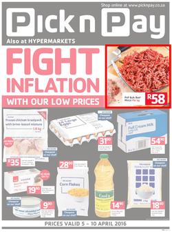 Pick n Pay Western Cape : Fight Inflation (05 Apr - 10 Apr 2016), page 1