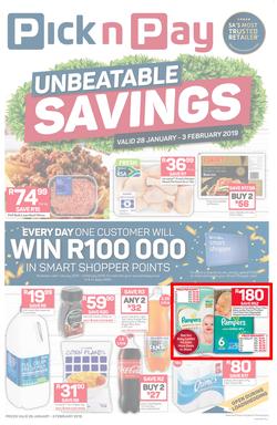 Pick n Pay KZN : Unbeatable Savings (28 Jan - 03 Feb 2019), page 1