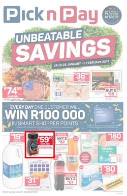 Pick n Pay KZN : Unbeatable Savings (28 Jan - 03 Feb 2019), page 1