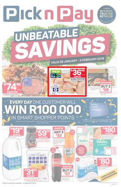 Pick n Pay KZN : Unbeatable Savings (28 Jan - 03 Feb 2019), page 1
