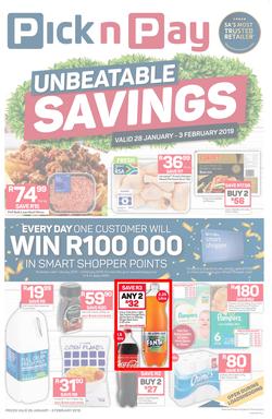 Pick n Pay KZN : Unbeatable Savings (28 Jan - 03 Feb 2019), page 1