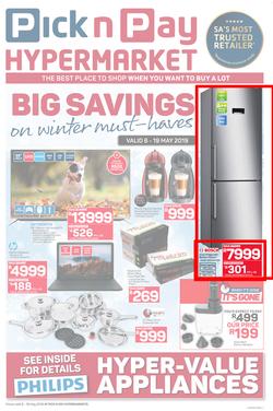 Pick n Pay Hyper : Winter Must-Haves (06 May - 19 May 2019), page 1