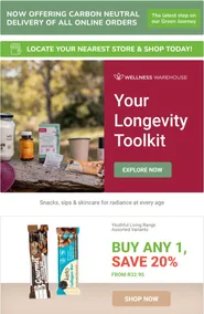 Wellness Warehouse : Your Longevity Toolkit (Request Valid Date From Retailer)