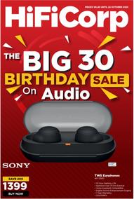 HiFi Corp : The Big 30 Birthday Sale On Audio (05 October - 22 October 2023)