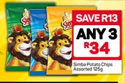 Simba Potato Chips Assorted-Any 3 x 125g