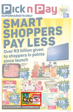 Pick n Pay Eastern Cape : Smart Shoppers Pay Less (25 Nov - 08 Dec 2019), page 1