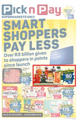 Pick n Pay Eastern Cape : Smart Shoppers Pay Less (25 Nov - 08 Dec 2019), page 1