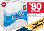 Chimes Ultra Soft 2 Ply Toilet Tissue-18's Pack