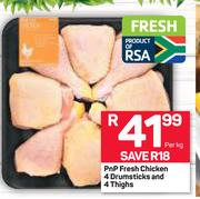PnP Fresh Chicken 4 Drumsticks & 4 Thighs-Per Kg