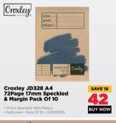 Croxley JD328 A4 72 Page 17mm Speckled & Margin Pack Of 10