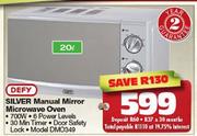 Defy 20Ltr Silver Manual Mirror microwave Oven DMO349