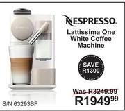 Nespresso Lattissima One White Coffee Machine S/N 63293BF