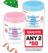 Johnson's Baby Aqueous Cream Assorted-2x500ml
