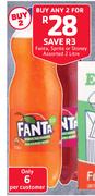 Fanta, Sprite Or Stoney Assorted 2Ltr-For 2