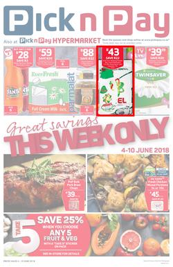 Pick n Pay Eastern Cape : Great Savings (04 Jun - 10 Jun 2018), page 1