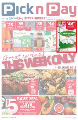 Pick n Pay Eastern Cape : Great Savings (04 Jun - 10 Jun 2018), page 1
