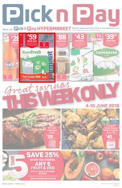 Pick n Pay Eastern Cape : Great Savings (04 Jun - 10 Jun 2018), page 1