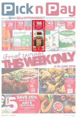 Pick n Pay Eastern Cape : Great Savings (04 Jun - 10 Jun 2018), page 1