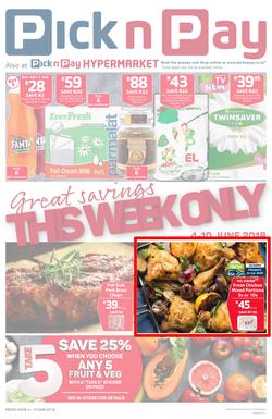 Pick n Pay Eastern Cape : Great Savings (04 Jun - 10 Jun 2018), page 1