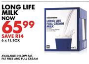 Long Life Milk In Low Fat, Fat Free or Full Cream-6x1Ltr Box