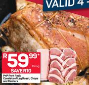 PnP Pork Pack (Consists Of Leg Roast, Chops & Rashers)-Per Kg