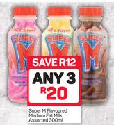 Super M Flavoured Medium Fat Milk Assorted-Any 3x300ml