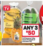 PnP Bananas-1.5Kg, Queen Pineapple Or Avocados-1Kg-For 3