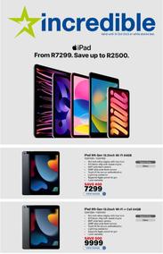 Incredible Connection : Apple iPad From R7299 (18 October - 31 October 2023)