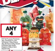 PnP All Purpose Potatoes 3kg, Tomatoes Or Jam Tomatoes 1.5kg, Onions 3kg-For Any 4