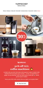 Yuppiechef : 30% Off All Coffee Machines (Request Valid Date From Retailer)