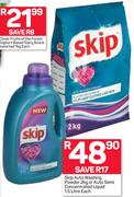 Skip Auto Washing Powder 2Kg Or Auto Semi Concentrated Liquid 1.5L-Each