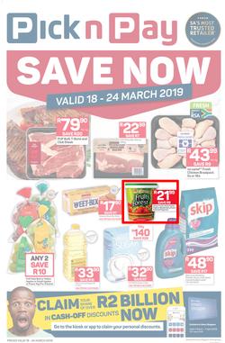 Pick n Pay Eastern Cape : Save Now (18 Mar - 24 Mar 2019), page 1