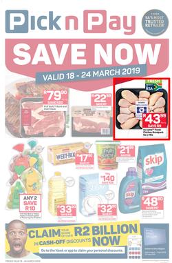 Pick n Pay Eastern Cape : Save Now (18 Mar - 24 Mar 2019), page 1