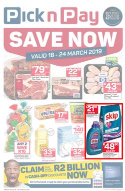 Pick n Pay Eastern Cape : Save Now (18 Mar - 24 Mar 2019), page 1