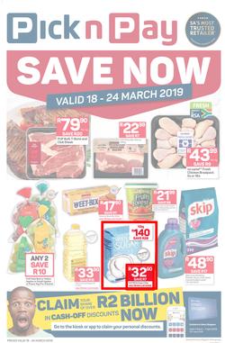 Pick n Pay Eastern Cape : Save Now (18 Mar - 24 Mar 2019), page 1