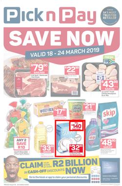 Pick n Pay Eastern Cape : Save Now (18 Mar - 24 Mar 2019), page 1