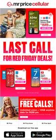 Mr Price Cellular : Last Call For Red Friday Deals (30 November - 01 December 2023)