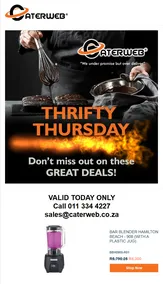 Caterweb : Thrifty Thursday (Request Valid Date From Retailer)