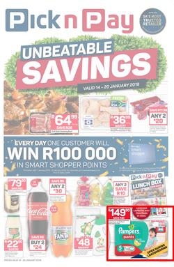 Pick n Pay KZN : Unbeatable Savings (14 Jan - 20 Jan 2019), page 1