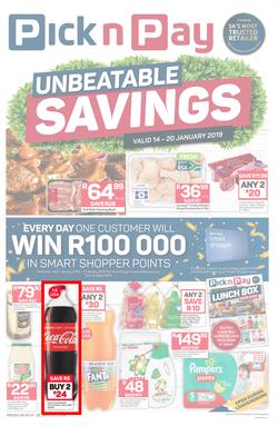 Pick n Pay KZN : Unbeatable Savings (14 Jan - 20 Jan 2019), page 1